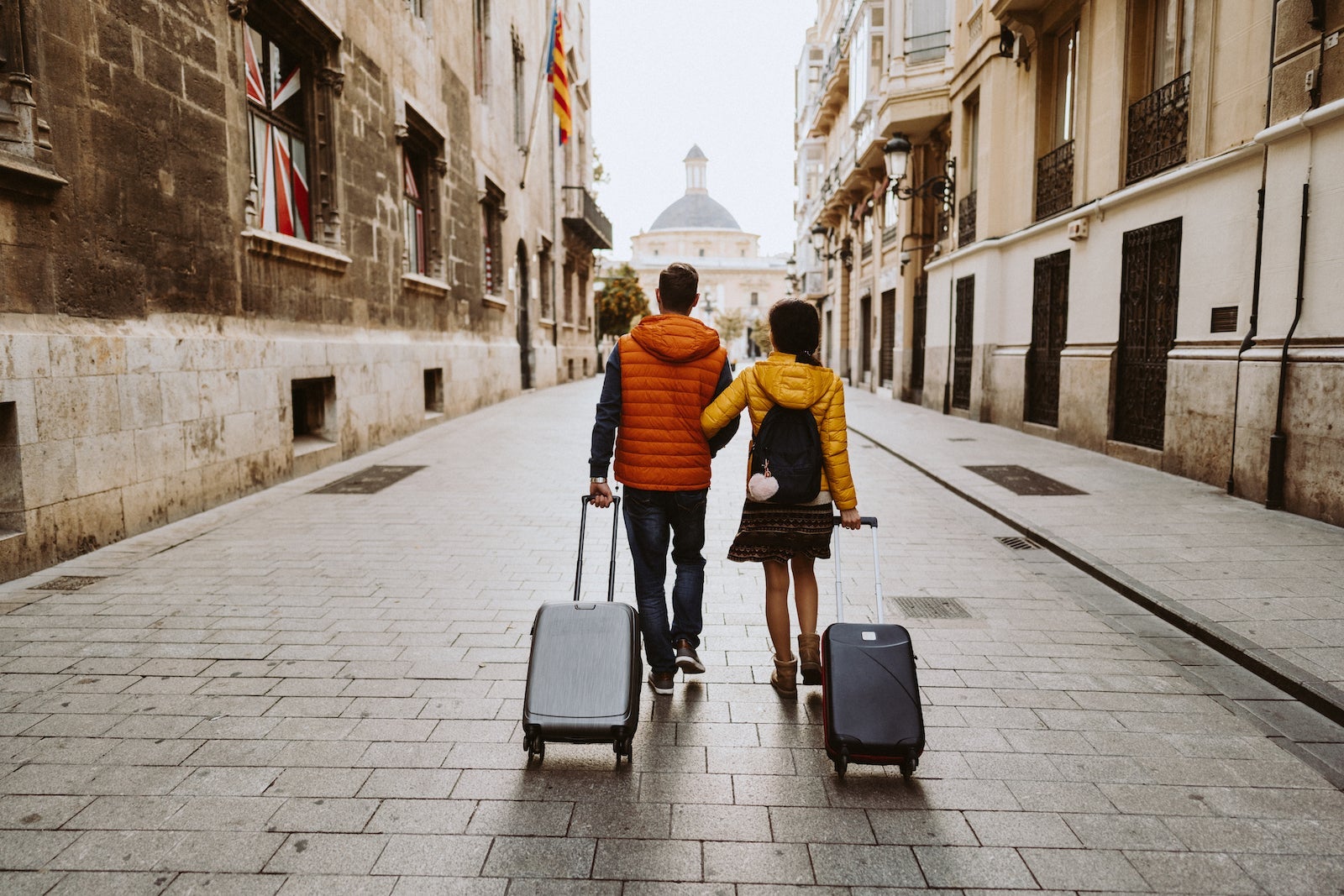 Couple visiting Valencia